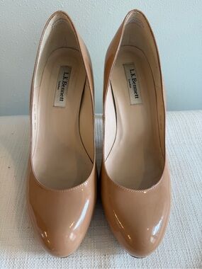 LK Bennett Sledge Patent Leather Nude Pumps